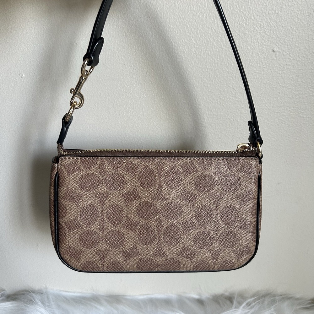 Coach Nolita 19 Signature Canvas Wristlet Bag Brown Black 58032 - Picture 2 of 8